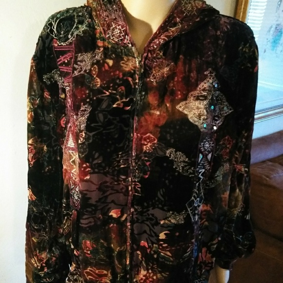 Chico's Jackets & Blazers - Chico's hoodie, velvet, beaded